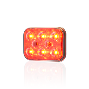 Sanel Animasyonlu 12 - 24V Universal Kare 6 Led Dış Mekan Uyumlu Kırmızı SBDF6R