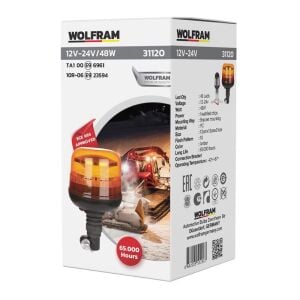 Led Tepe Döner İkaz Lambası Körük Bağlantılı 10 Fonksiyon 12/24V E-Belgeli 48W