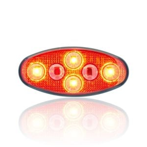 Sanel 12V Universal Elips 6 Led Dış Mekan Uyumlu Kırmızı SBE12R6