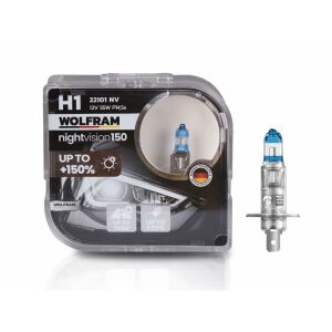 Wolfram 22101NV H1 Night Vision +%150 Fazla Işık +%20 Beyaz Işık 12V 55W