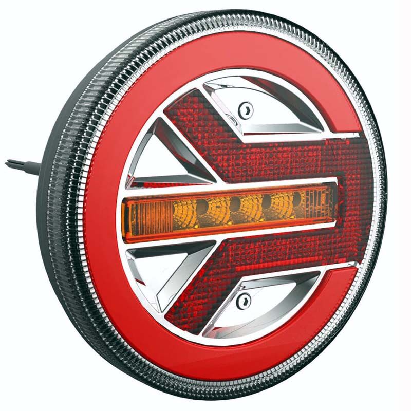 Led Yuvarlak 3 Fonksiyonlu Stop-Sinyal-Park Lambası 10-30V E9 Belgeli Sol