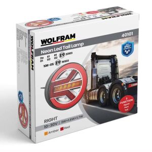 Led Yuvarlak 3 Fonksiyonlu Stop-Sinyal-Park Lambası 10-30V E9 Belgeli Sağ