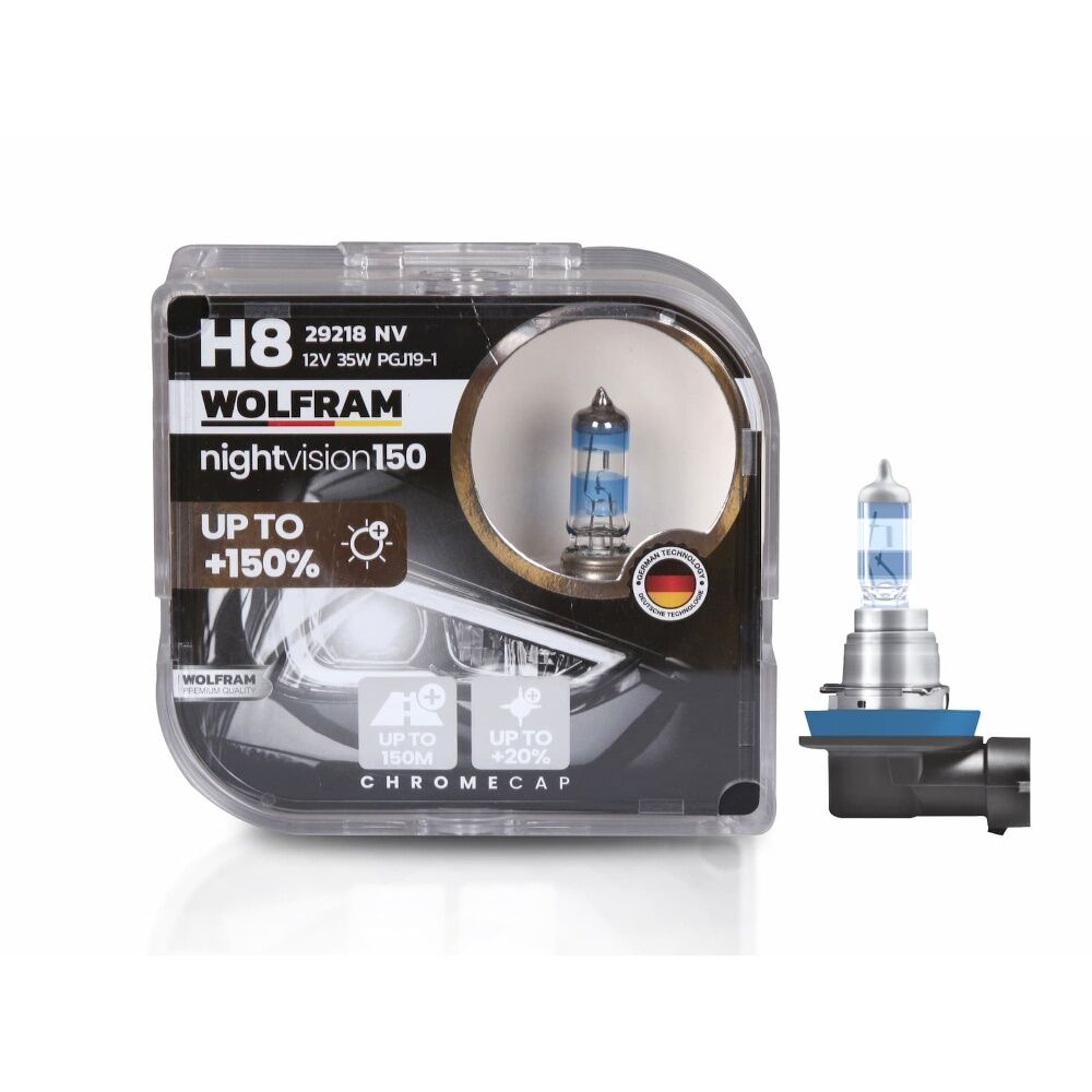 Wolfram 29218NV H18 Night Vision +%150 Fazla Işık +%20 Beyaz Işık 12V 65W