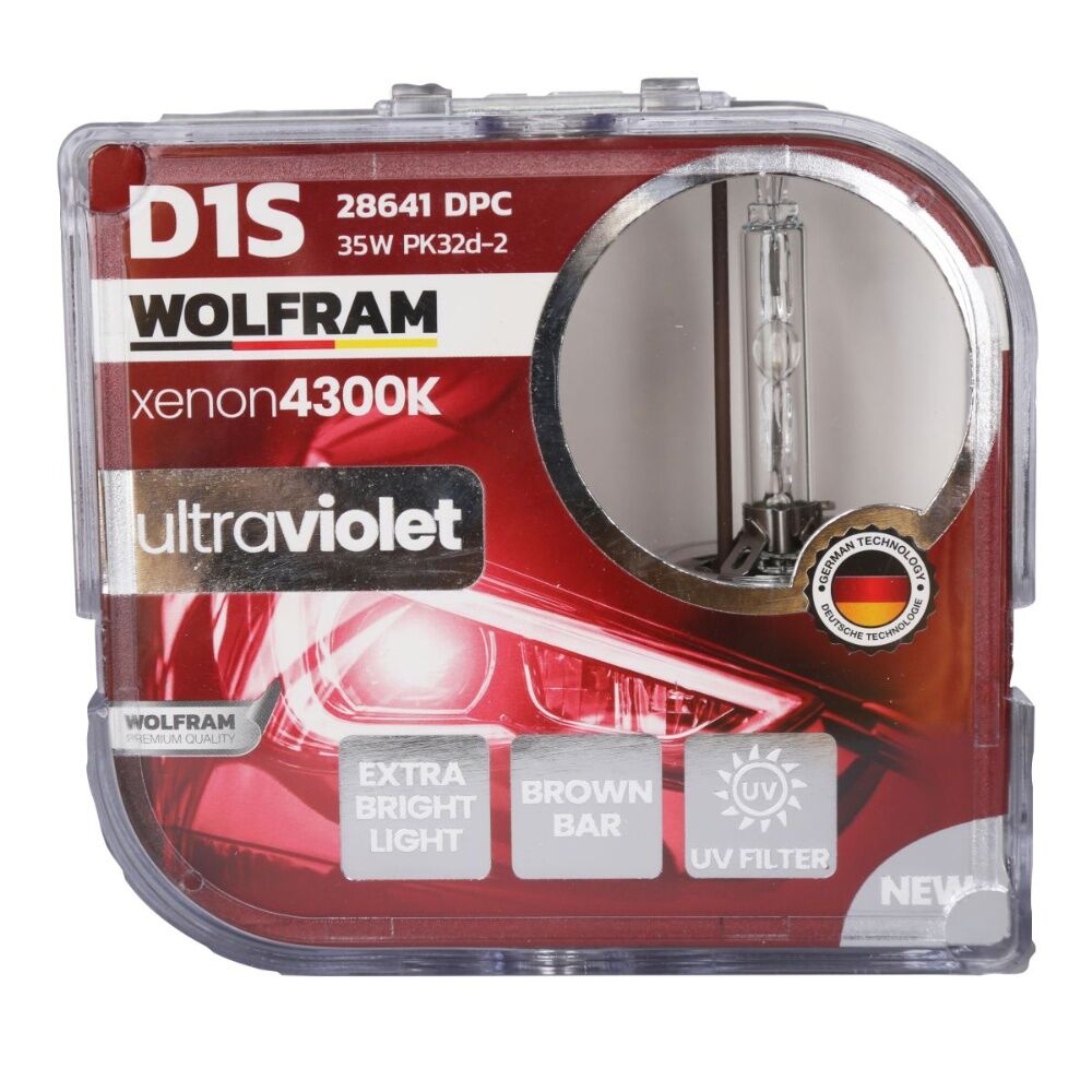 Wolfram 28641DPC D1S Xenon Ampul 4300K Ultraviolet Mavi Cam 12V 35W