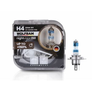 Wolfram 22144NV H4 Night Vision +%150 Fazla Işık +%20 Beyaz Işık 12V 60/55W
