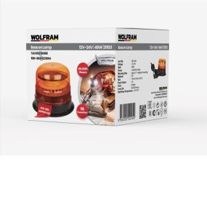 Led Tepe Döner İkaz Lambası Cıvata+Vantuz ve Mıknatıs Bağlantılı 10 Fonksiyon 12/24V E-Belgeli 48W