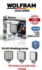 Wolfram 32416 Çalışma Lamba Kare Large 5440 64W
