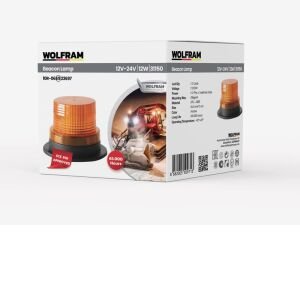 Led Tepe Döner İkaz Lambası 1 Fonksiyon 12V/24V E-Belgeli 12W Mıklatıslı