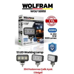 Wolfram 32203 Çalışma Lamba Wolfram Dikdörtgen Midi 9-32V