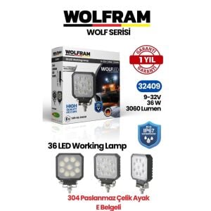 Wolfram 32409 Çalışma Lamba Kare Maxi 3060 Lümen 36W