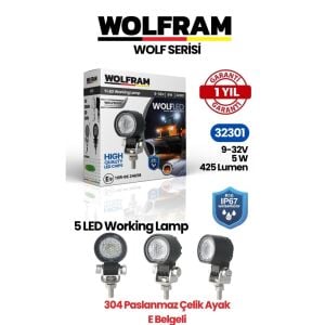 Wolfram 32301 Çalışma Lamba Wolfram Yuvarlak Mini 9-32V