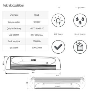 Sanel Power Led 2'Li Set İç -Dış Aydınlatma 24X.05 18W 12V-24V SMZLG24W-SET-5
