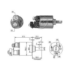 ZM 604 Marş Otomatiği 12V Honda Accord - Shuttle (Kısa Piston)