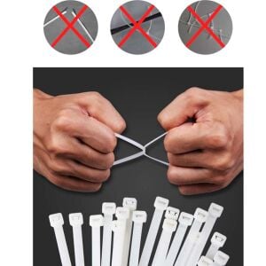 Beyaz Plastik Kablo Bağı Plastik Kelepçe 8MMX30Cm 100