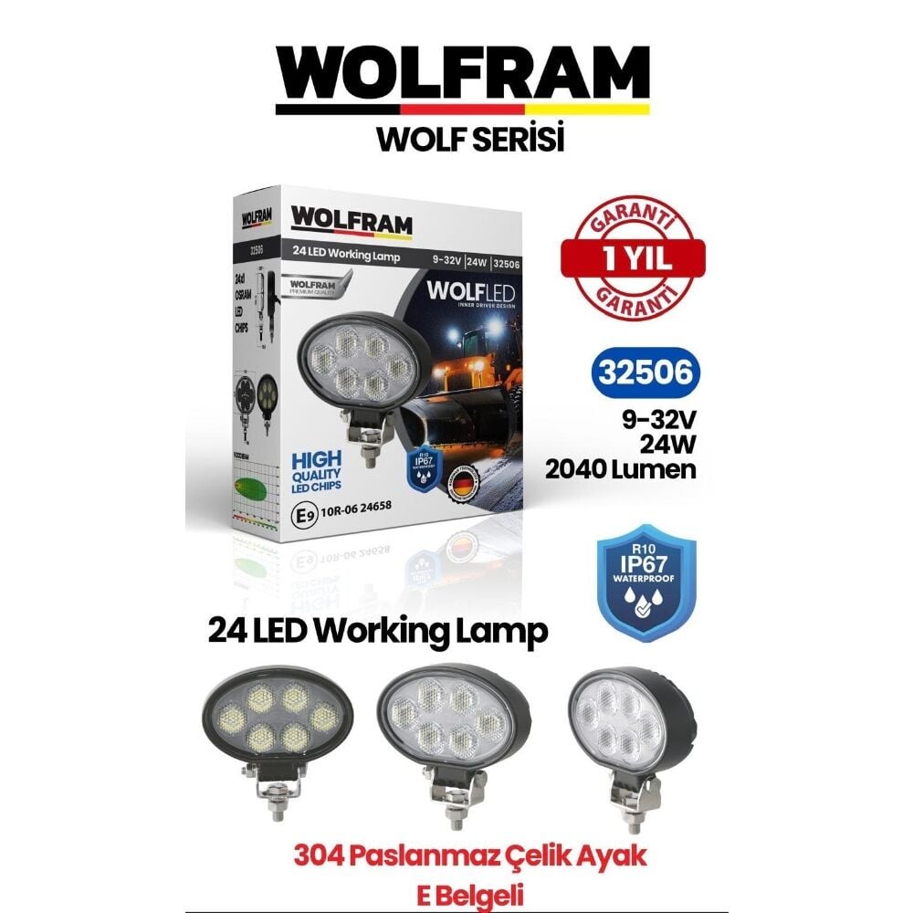 Wolfram 32506 Çalışma Lamba Elips Midi 2040 Lümen 24W