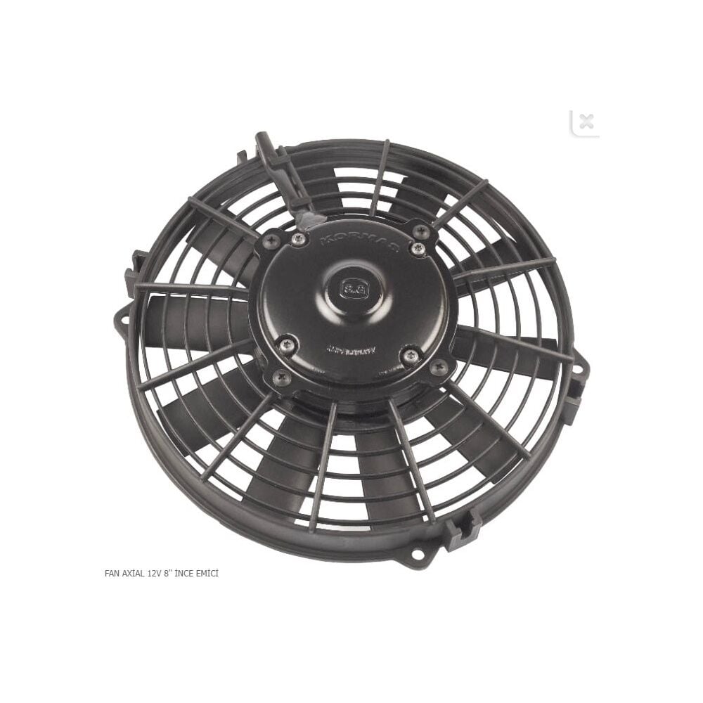 Kormas 5702108120001 12V 8 İnç İnce Emici Aksiyel Fan