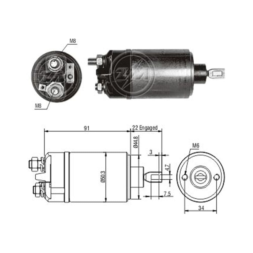 ZM 621 Marş Otomatiği 12V Volkswagen 1200 - 1300