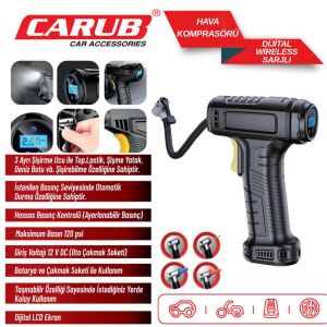 Carub Hava Kompresörü Dijital Wireless Şarjlı