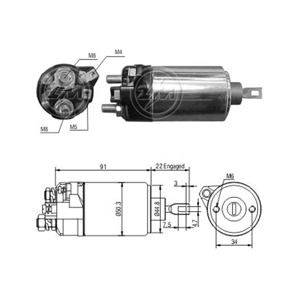ZM 625 Marş Otomatiği 12V Audi 100 / Porsche 924 / Volkswagen LT 28 - LT 31 - LT 35