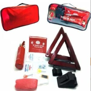 Lüx Trafik Seti Profesyonel Araç Muayene Uyumlu Ilk Yardım Seti Tüv Türk Uyumlu Kare Çantalı