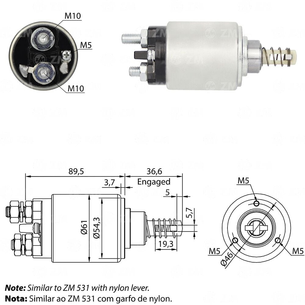 ZM 631 Marş Otomatiği 12V Agrale / Case / Fiatallis / GM - Chevrolet / John Deere / Massey Ferguson / Mercedes-Benz / New