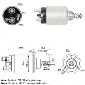 ZM 631 Marş Otomatiği 12V Agrale / Case / Fiatallis / GM - Chevrolet / John Deere / Massey Ferguson / Mercedes-Benz / New