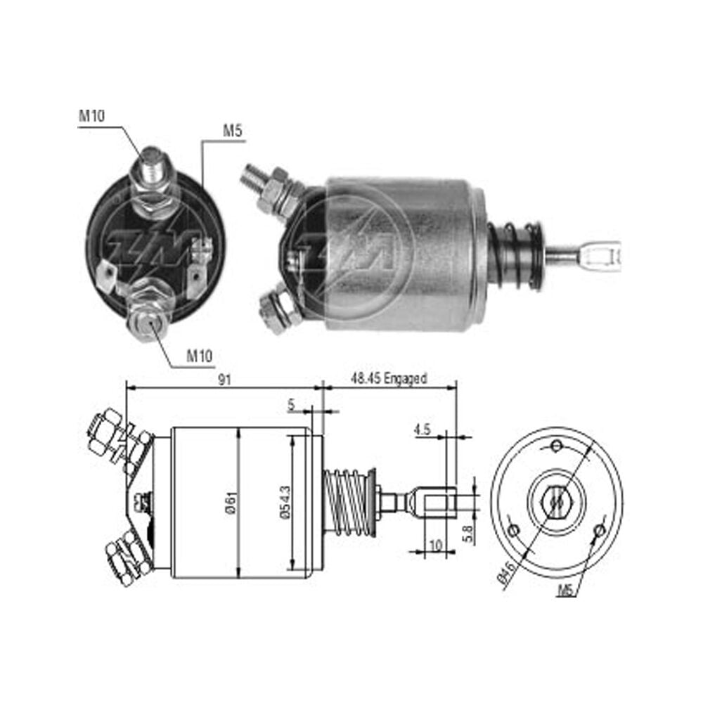 ZM 633 Marş Otomatiği 12V Case / Mercedes-Benz / Fiat