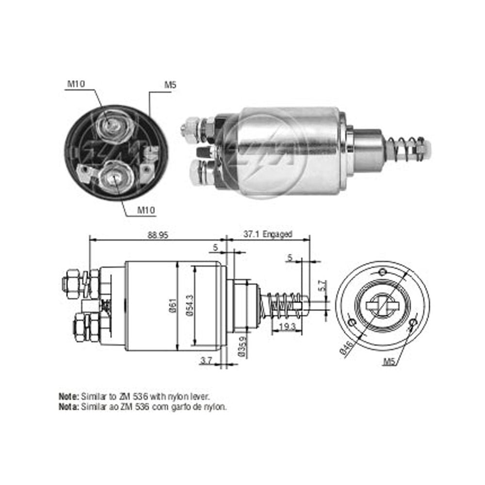 ZM 636 Marş Otomatiği 24V Case / Fiat-Iveco / Fiatallis / Ford / Komatsu / Mercedes-Benz / Volkswagen / Volvo