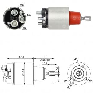 ZM 5775 Marş Otomatiği 12V GM - Chevrolet Chevy / Nissan - Hikari - Sentra - Tsuru