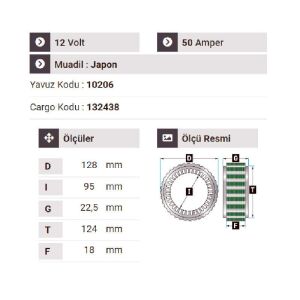 NURSAN 130112 Statör 12V 55A Isuzu Nissan Mazda Dar