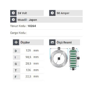 NURSAN 140024 Statör 24V 50A Isuzu Kamyon Y.M 98 Den Sonrası