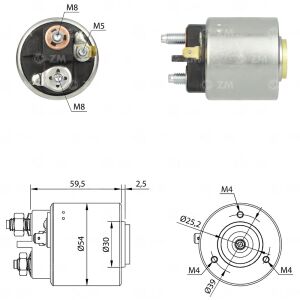 ZM 599 Marş Otomatiği 12V Civatalı + Fişli 594047 - 59418812