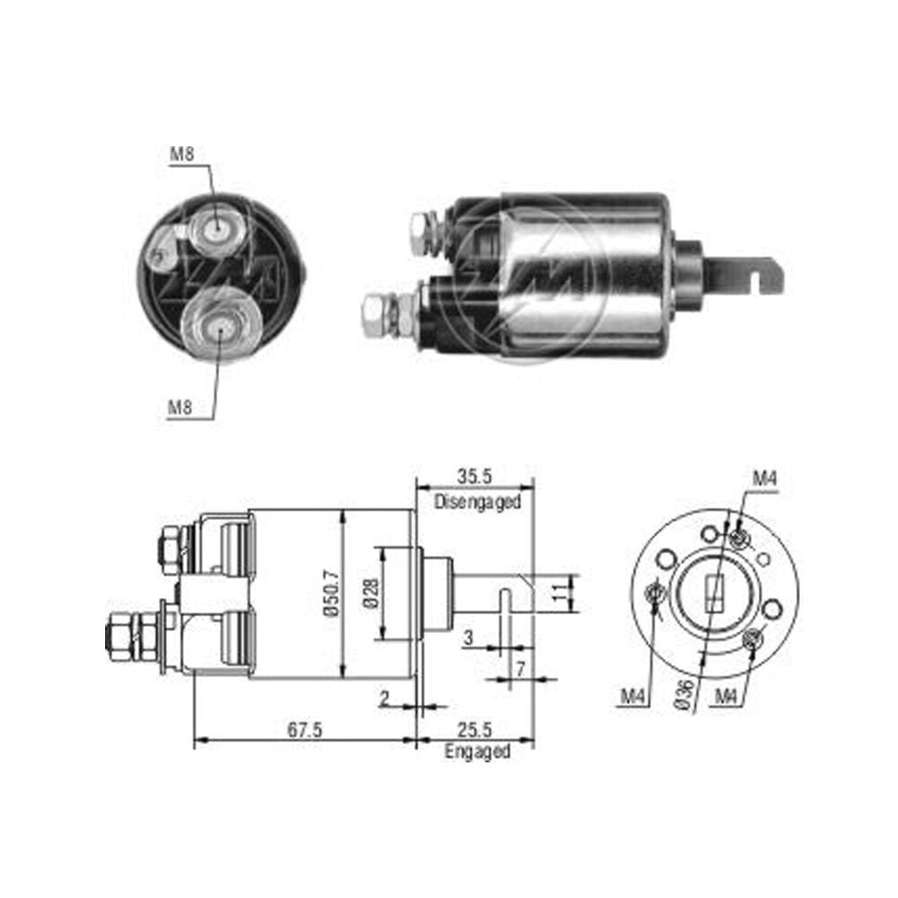 ZM 602 Marş Otomatiği 12V Uzun Piston 31210PC2026