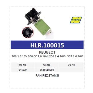 Peugeot 206 1.6 16V 206 CC Fan Rezistansı 9636618080
