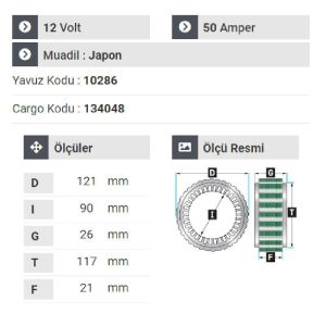 NURSAN 151112 Statör 12V 50A Mitsubishi  L-300 Panel  L-200 Pickup E. M