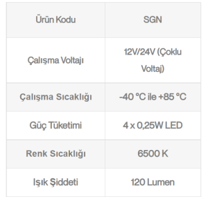 Sanel Kuğu Boynu Harita Okuma Lambası Y.M 12V 24V Uyumlu Universal SGN-02