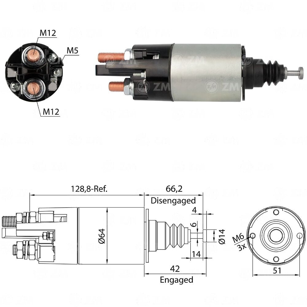 ZM 842 Marş Otomatiği 24V 39MT Kulaksız Mercedes-Benz - MAN - Renault Trucks - Volvo 19011505 - 10070033