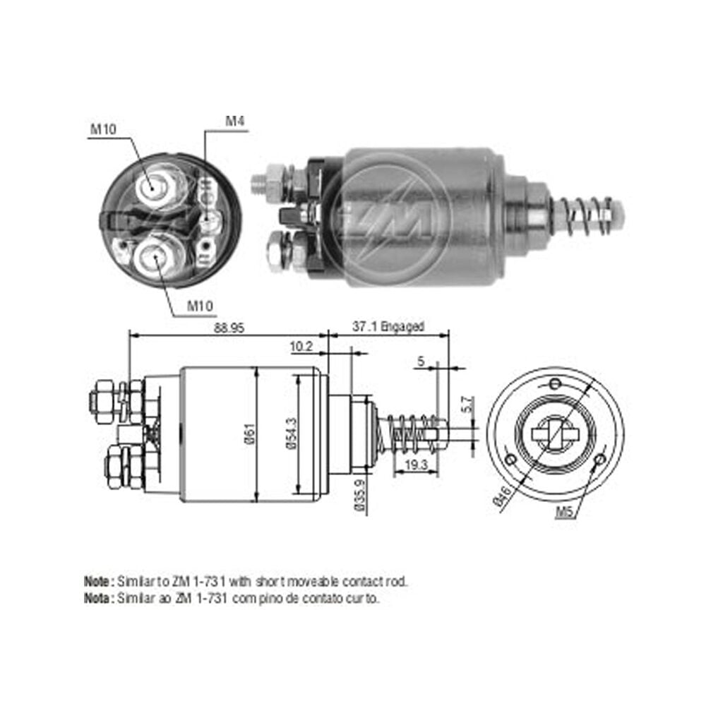 ZM 543 Marş Otomatiği 12V Mercedes-Benz Unimog / Deutz / Atlas Copco CBS-B704