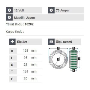 NURSAN 160012 Statör 12V 70A Kia Bongo - Besta