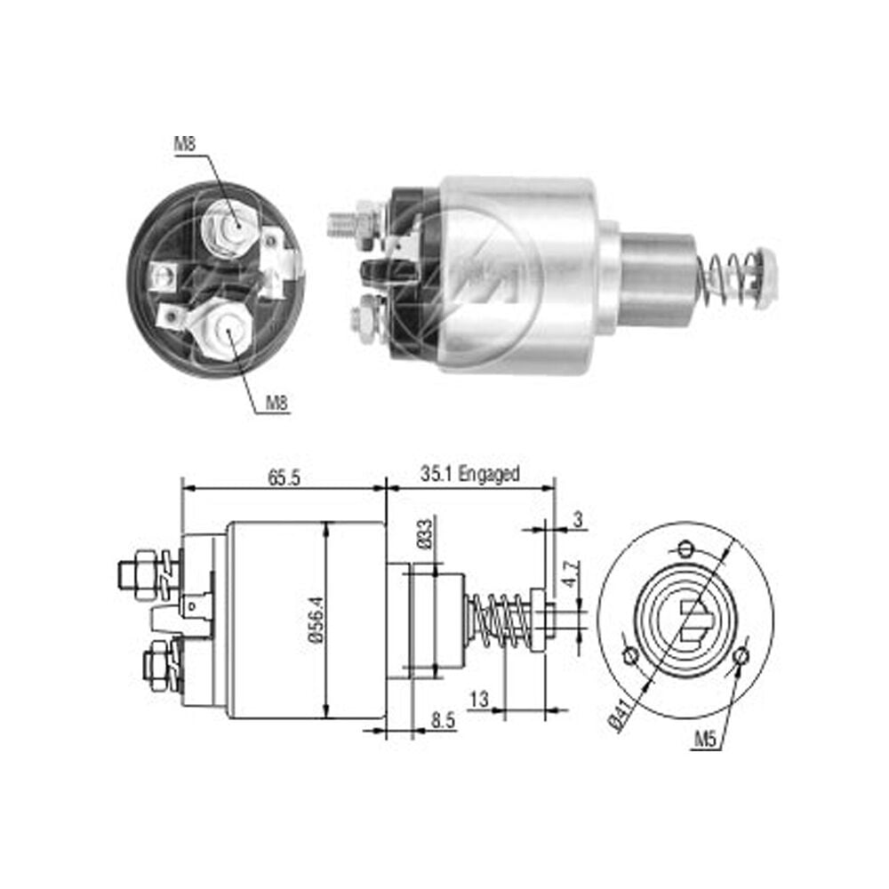 ZM 576 Marş Otomatiği 12V 2 Fişli Bosch Tip Volkswagen Golf - Jetta - Passat - Transporter / Opel Ascona - Kadett - Rekord - Vectra