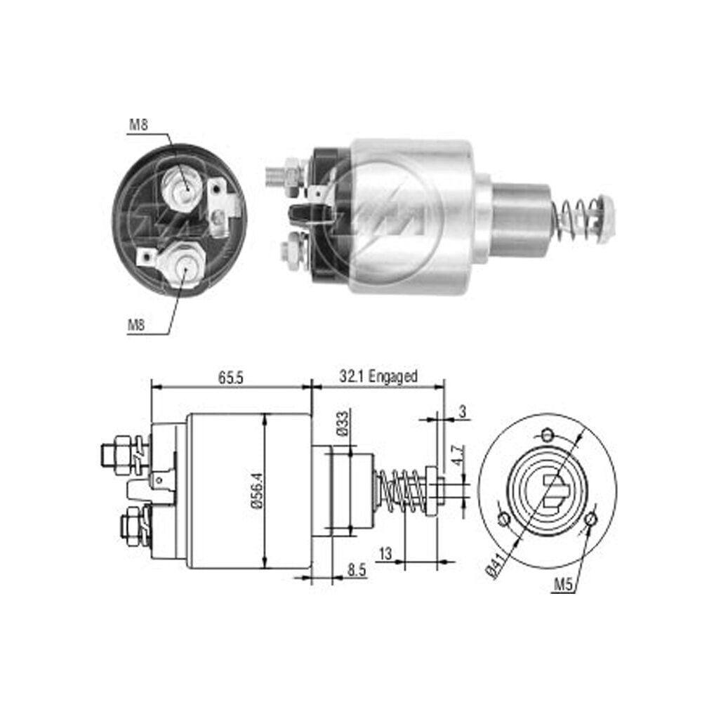 ZM 676 Marş Otomatiği 12V Bosch Tip Volkswagen Transporter T2 - T3 - LT 28 - LT 31 - LT 35