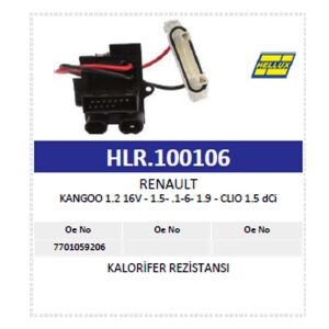 Kalorifer Rezistansı Renault Kangoo 1.2 16V - 1.5-