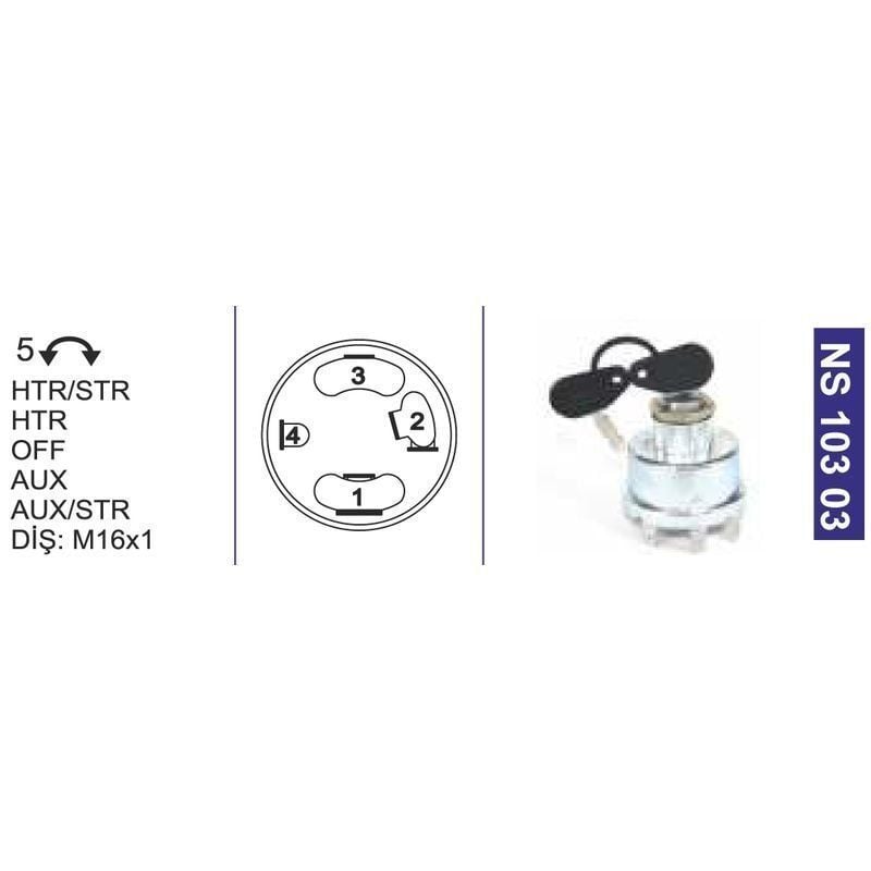 Kontak Anahtarı Fişek Ve Çivi Anahtarlı Ford Traktör-New Holland 35589 - NS10303
