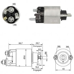 ZM 707 Marş Otomatiği 12V Nippon Denso Tip Suzuki Carry - Super Carry - Alto - Swift