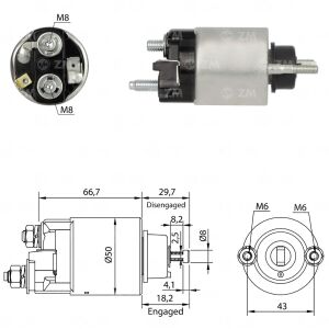 ZM 707 Marş Otomatiği 12V Nippon Denso Tip Suzuki Carry - Super Carry - Alto - Swift