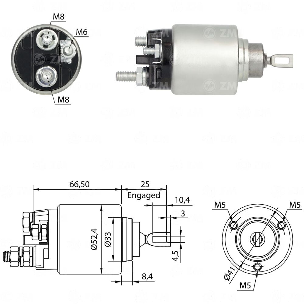 ZM 5382 Marş Otomatiği 12V Fiat Bravo - Doblo - Idea - Linea - Palio - Punto - Strada