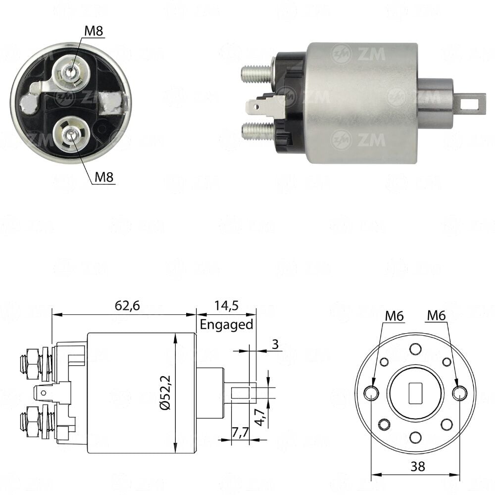 ZM 710 Marş Otomatiği 12V Hitachi Tip Nissan Micra - Sunny - Bluebird - Primera / Subaru Justy - Leone