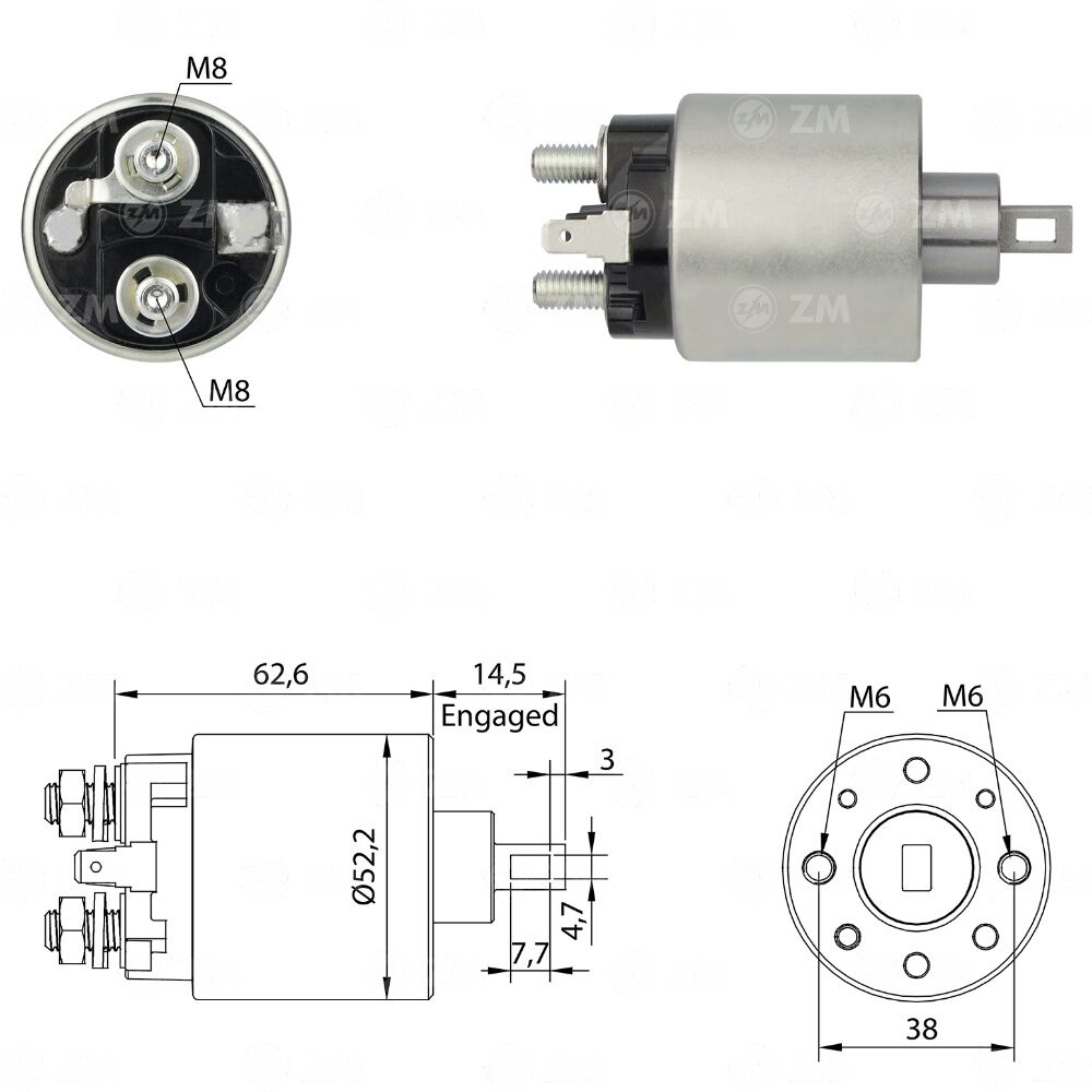 ZM 710 Marş Otomatiği 12V Hitachi Tip Nissan Micra - Sunny - Bluebird - Primera / Subaru Justy - Leone