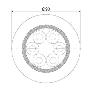 Sanel 12V/24V Power Spot Led Zamak 60 Derece Butonsuz 3000K SSPZ600D
