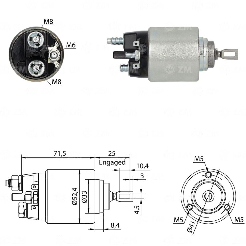 ZM 5381 Marş Otomatiği 12V Mercedes-Benz 180 - 200 - 230 - 250 - Sprinter
